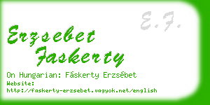 erzsebet faskerty business card